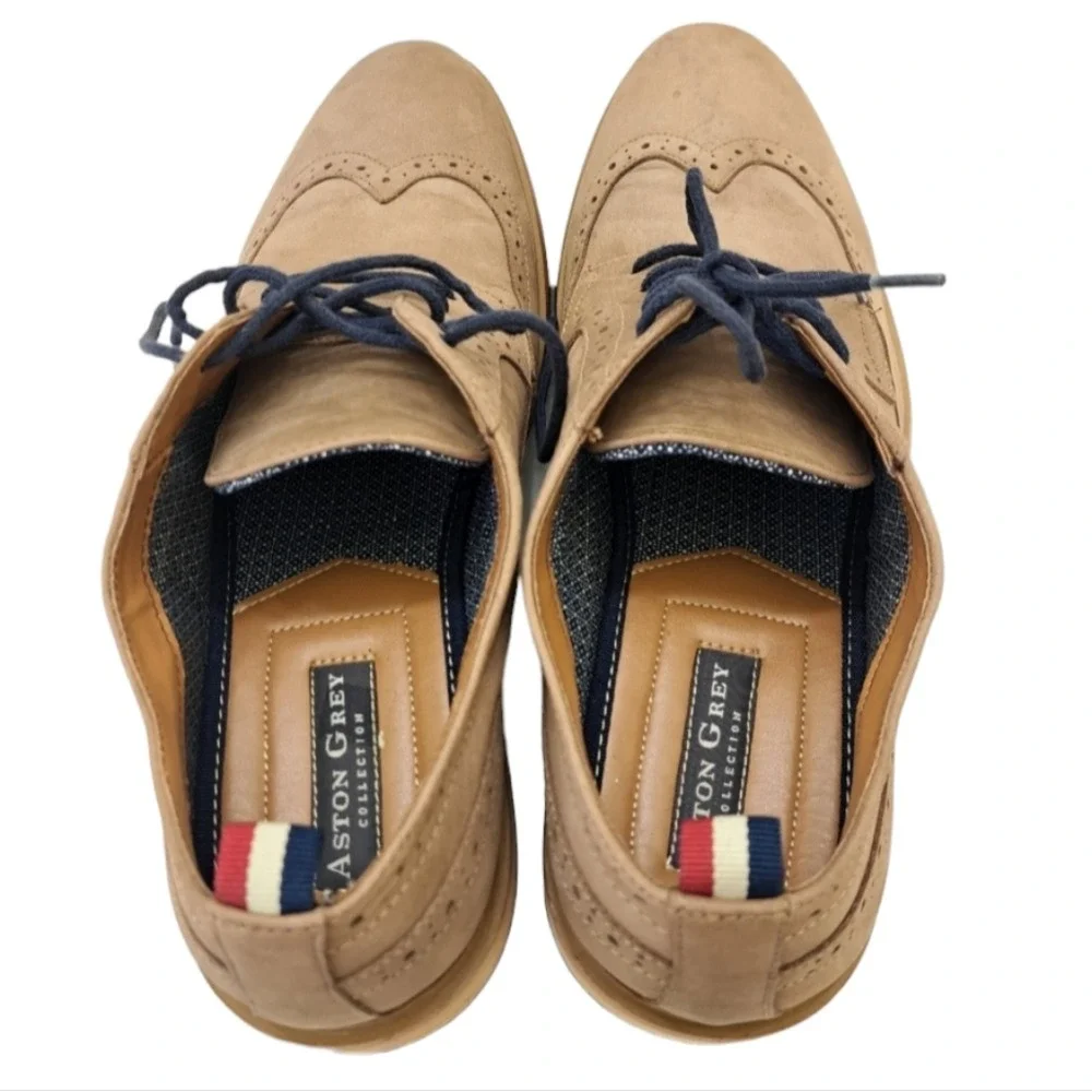 Aston Grey Collection Men's Genuine Leather Upper Dress/Casual Shoes Tan 11